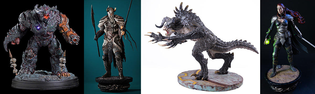 video game collectibles shop items statues