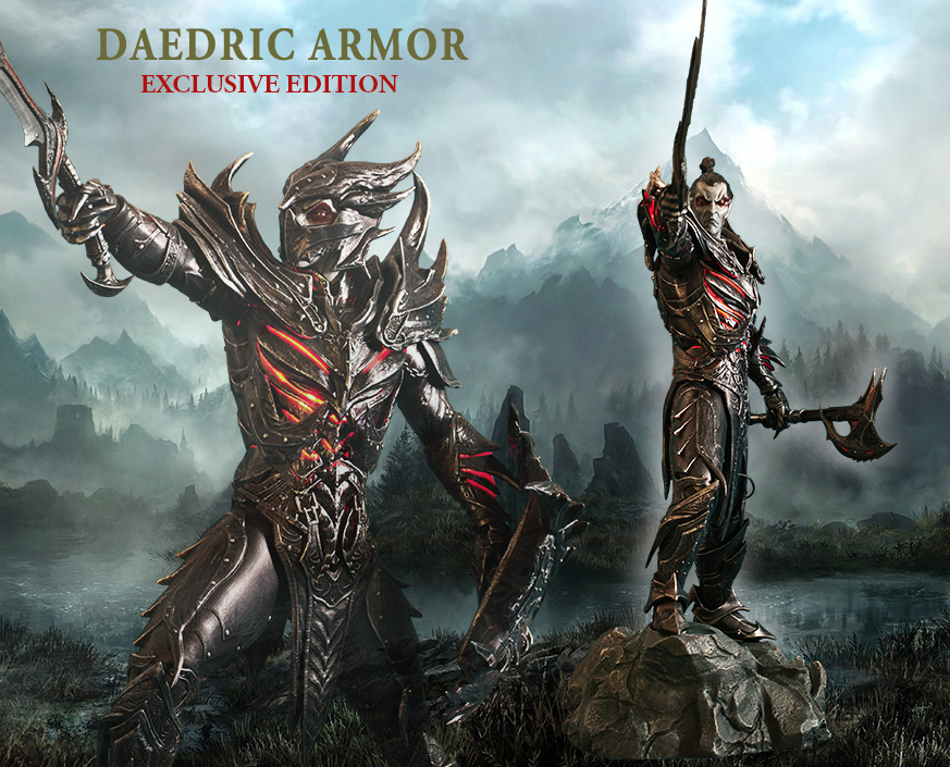 The Elder Scrolls® V Skyrim™ Daedric Armor Exclusive Statue Gaming Heads