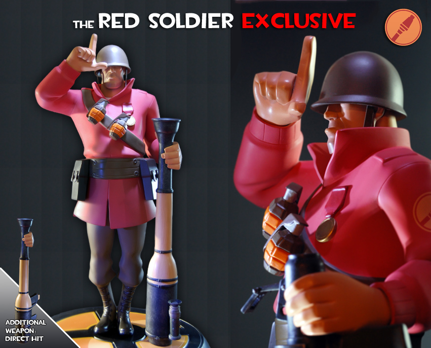 Figure, TF2 Soldier, Exclusive Edition, Gamingheads, TF2 Statue, Collectibl...