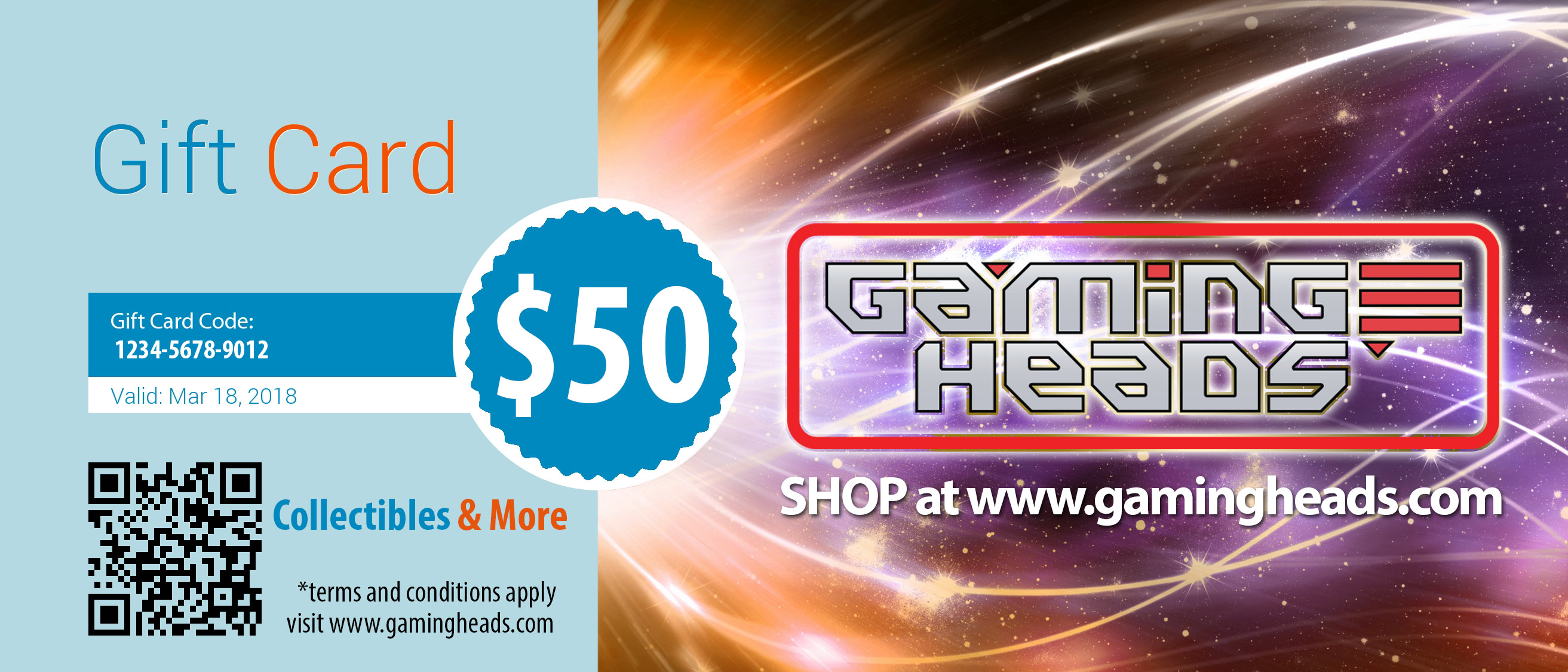 Gift Card $50 | Gaming Heads