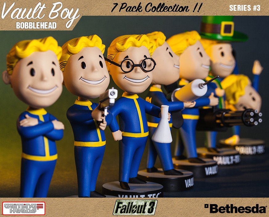 Fallout 3 Vault Boy 7" Thumbs Up 101 Bobblehead Vault-Tec Pip Boy 