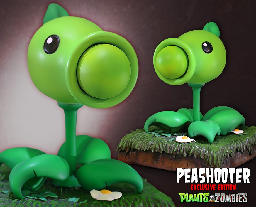 Plants Vs Zombies Peashooter With Pea Exclusive Figurine