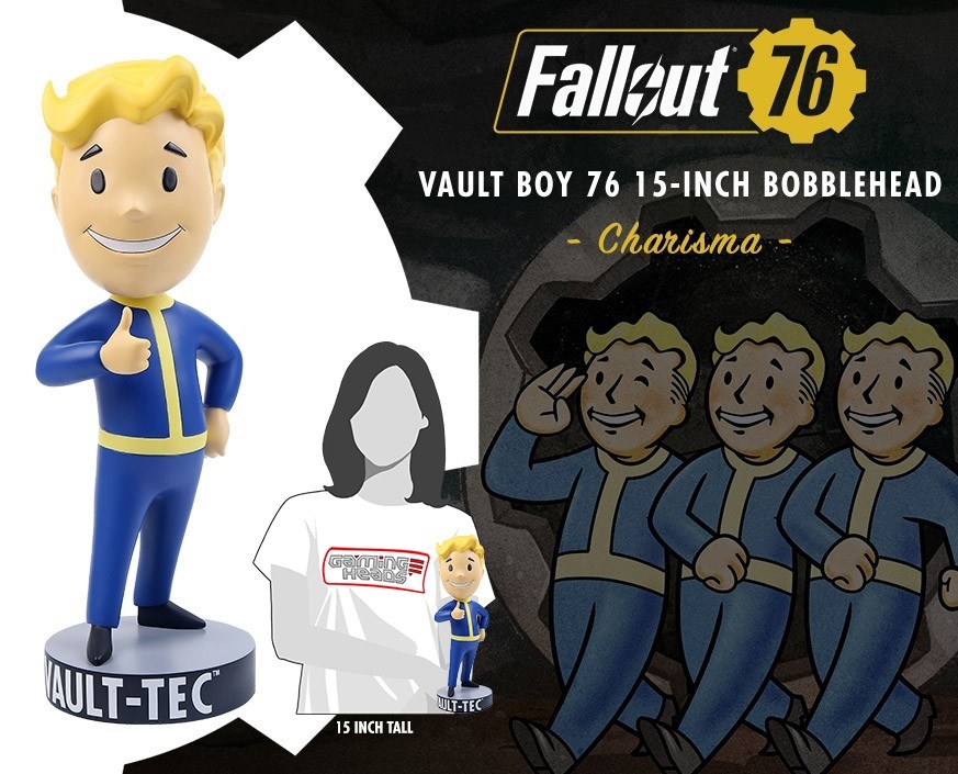 Fallout®: Vault Boy 76 Charisma polystone resin 15" tall Mega Bobblehead